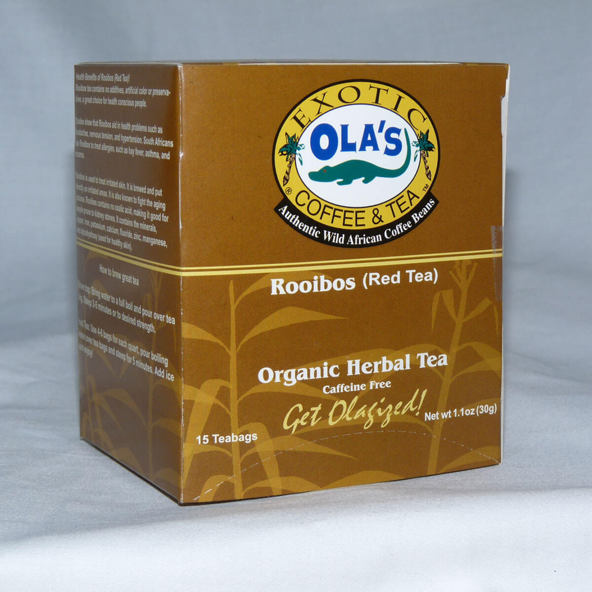 Ola's Orange Safari rooibos tea box